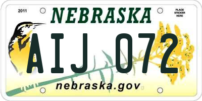 NE license plate AIJ072