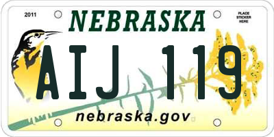 NE license plate AIJ119