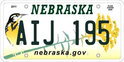 NE license plate AIJ195