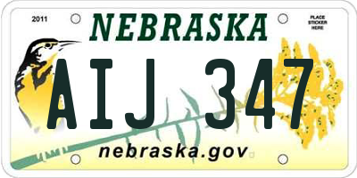 NE license plate AIJ347