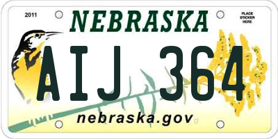 NE license plate AIJ364