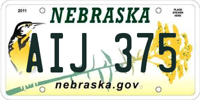 NE license plate AIJ375