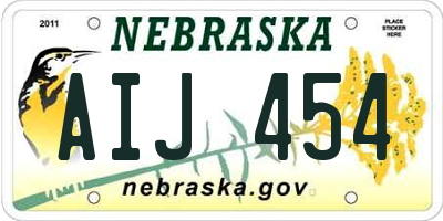 NE license plate AIJ454