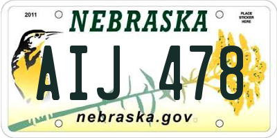 NE license plate AIJ478