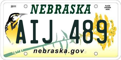 NE license plate AIJ489