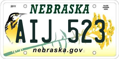 NE license plate AIJ523