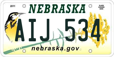 NE license plate AIJ534