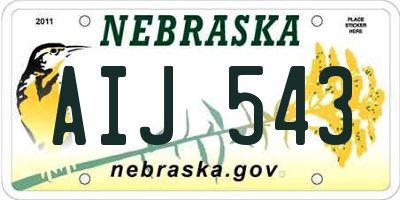 NE license plate AIJ543