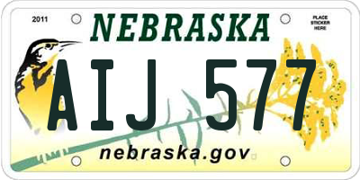 NE license plate AIJ577