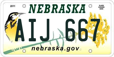 NE license plate AIJ667