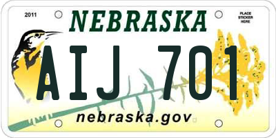 NE license plate AIJ701