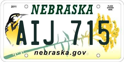 NE license plate AIJ715