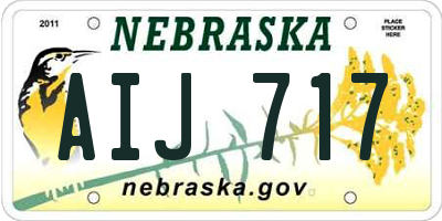 NE license plate AIJ717