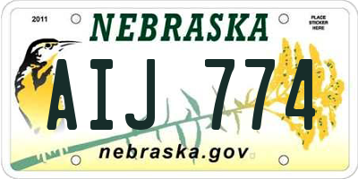 NE license plate AIJ774