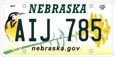 NE license plate AIJ785