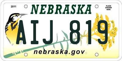 NE license plate AIJ819