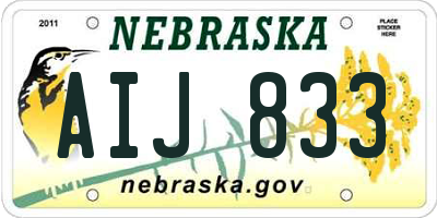 NE license plate AIJ833