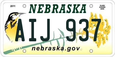 NE license plate AIJ937
