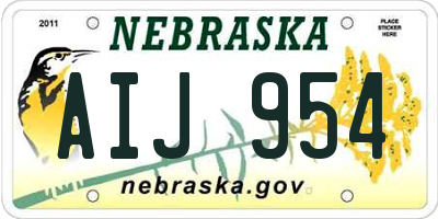 NE license plate AIJ954