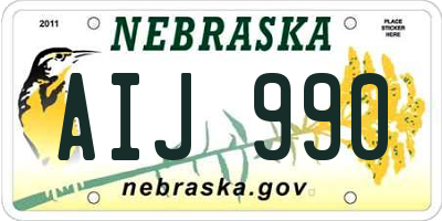 NE license plate AIJ990