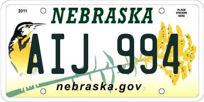 NE license plate AIJ994