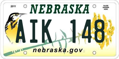 NE license plate AIK148