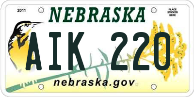 NE license plate AIK220