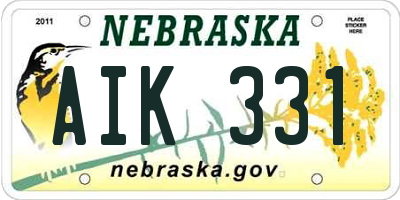 NE license plate AIK331