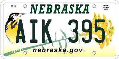 NE license plate AIK395