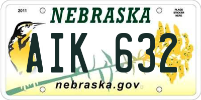 NE license plate AIK632