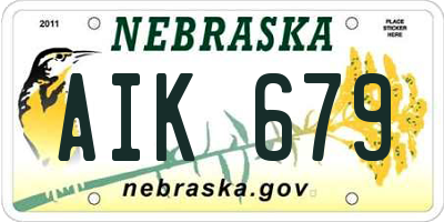 NE license plate AIK679