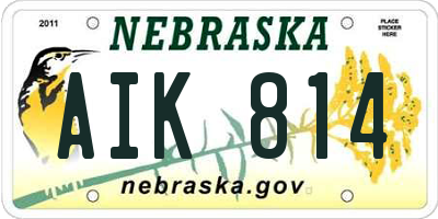 NE license plate AIK814
