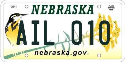 NE license plate AIL010