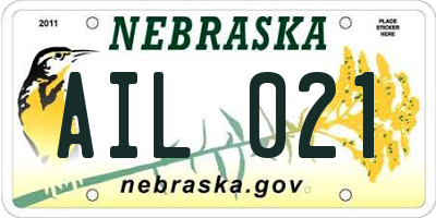 NE license plate AIL021