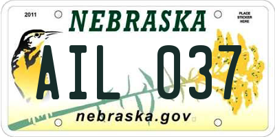 NE license plate AIL037