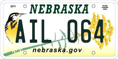 NE license plate AIL064