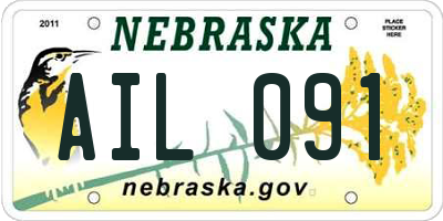 NE license plate AIL091