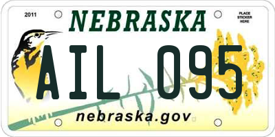 NE license plate AIL095