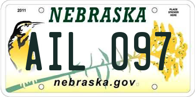 NE license plate AIL097