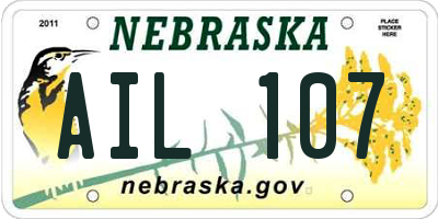 NE license plate AIL107