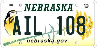 NE license plate AIL108