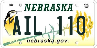 NE license plate AIL110