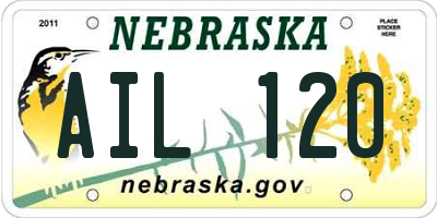 NE license plate AIL120