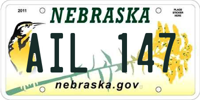 NE license plate AIL147