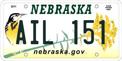 NE license plate AIL151
