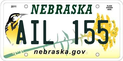 NE license plate AIL155