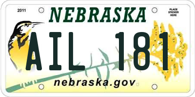 NE license plate AIL181