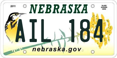 NE license plate AIL184