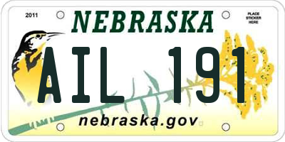 NE license plate AIL191