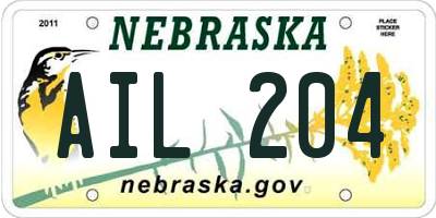 NE license plate AIL204